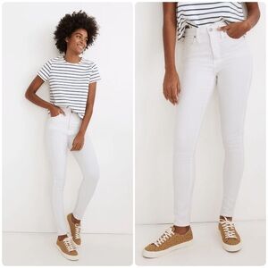 Madewell 
Petite 10" High-Rise Skinny Jeans in Pure White